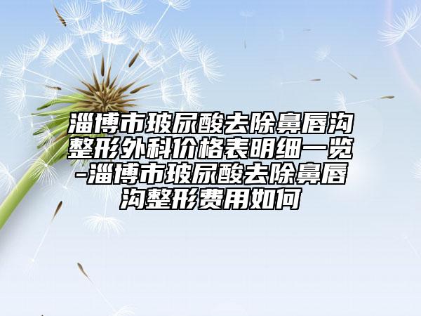 淄博市玻尿酸去除鼻唇溝整形外科價格表明細一覽-淄博市玻尿酸去除鼻唇溝整形費用如何