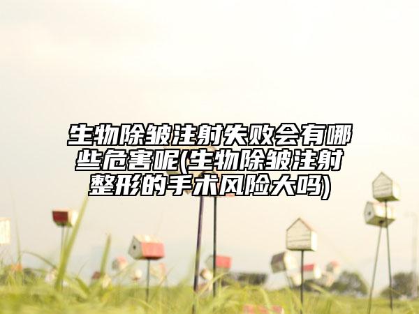 生物除皺注射失敗會(huì)有哪些危害呢(生物除皺注射整形的手術(shù)風(fēng)險(xiǎn)大嗎)