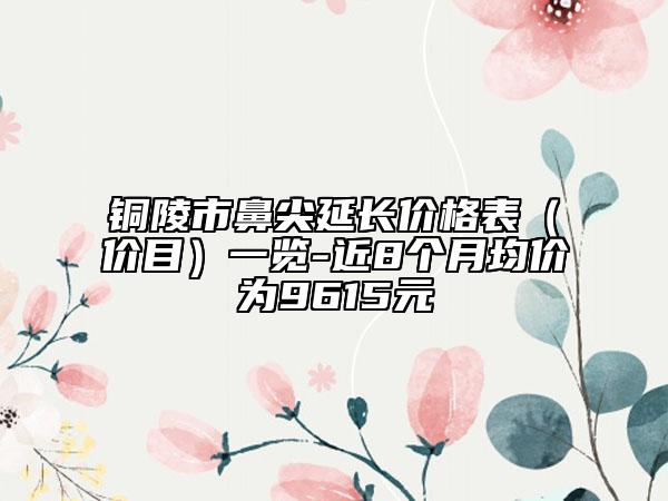 銅陵市鼻尖延長(zhǎng)價(jià)格表（價(jià)目）一覽-近8個(gè)月均價(jià)為9615元