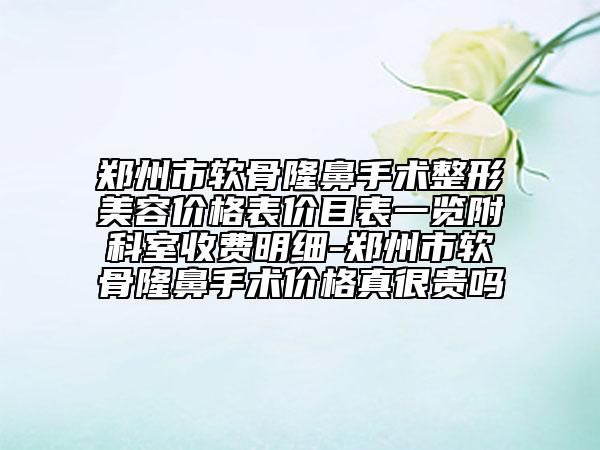 鄭州市軟骨隆鼻手術整形美容價格表價目表一覽附科室收費明細-鄭州市軟骨隆鼻手術價格真很貴嗎