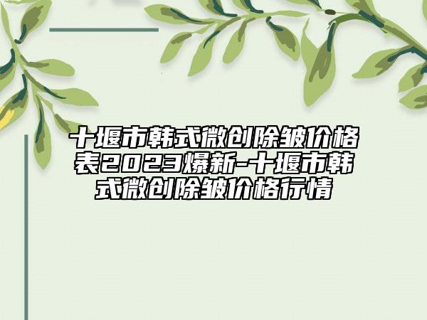 十堰市韓式微創(chuàng)除皺價格表2023爆新-十堰市韓式微創(chuàng)除皺價格行情