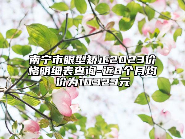 南寧市眼型矯正2023價格明細表查詢-近8個月均價為10323元