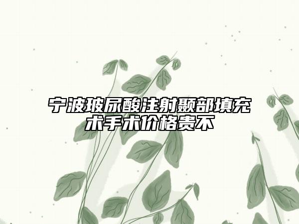 寧波玻尿酸注射顳部填充術(shù)手術(shù)價(jià)格貴不