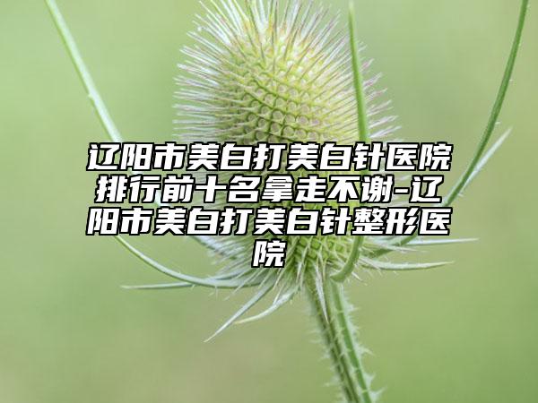 遼陽市美白打美白針醫(yī)院排行前十名拿走不謝-遼陽市美白打美白針整形醫(yī)院