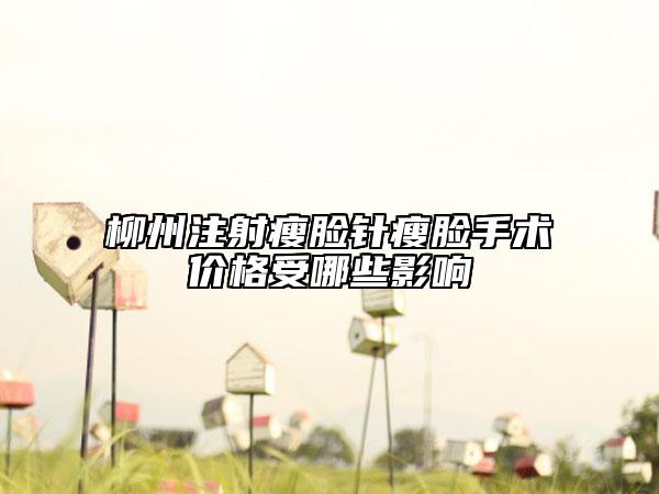 柳州注射瘦臉針瘦臉手術價格受哪些影響