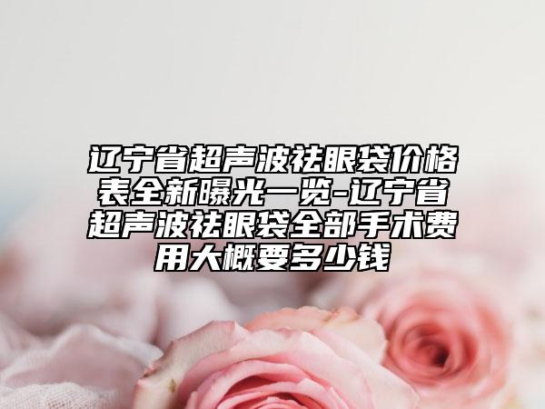 遼寧省超聲波祛眼袋價格表全新曝光一覽-遼寧省超聲波祛眼袋全部手術(shù)費用大概要多少錢
