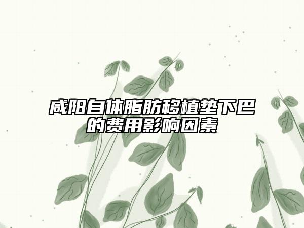 咸陽自體脂肪移植墊下巴的費用影響因素
