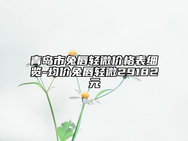 青島市兔唇輕微價格表細覽-均價兔唇輕微29182元