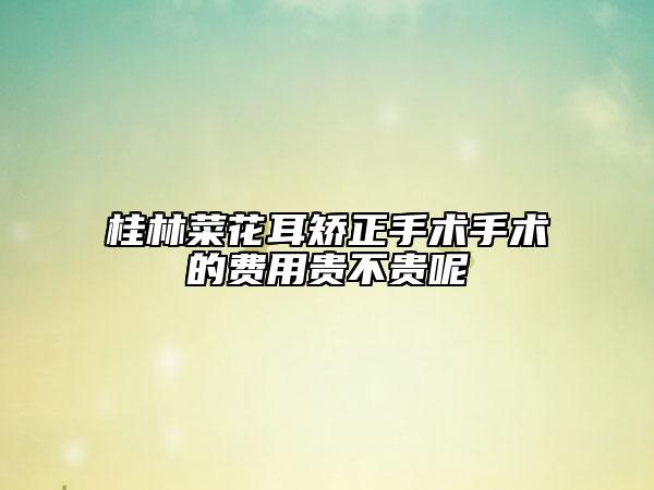 桂林菜花耳矯正手術手術的費用貴不貴呢