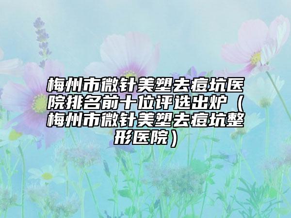 梅州市微針美塑去痘坑醫(yī)院排名前十位評選出爐（梅州市微針美塑去痘坑整形醫(yī)院）