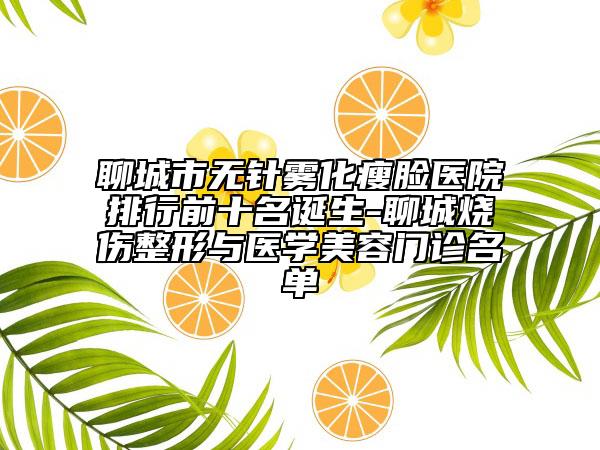 聊城市無(wú)針霧化瘦臉醫(yī)院排行前十名誕生-聊城燒傷整形與醫(yī)學(xué)美容門(mén)診名單