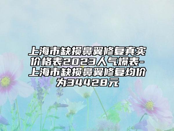 上海市缺損鼻翼修復(fù)真實價格表2023人氣爆表-上海市缺損鼻翼修復(fù)均價為34428元
