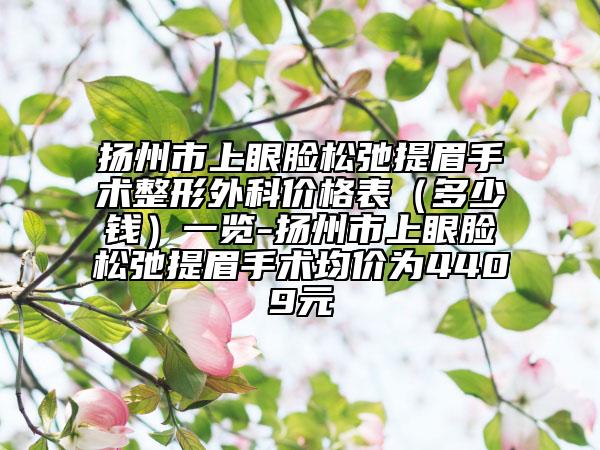 揚州市上眼臉松弛提眉手術整形外科價格表（多少錢）一覽-揚州市上眼臉松弛提眉手術均價為4409元
