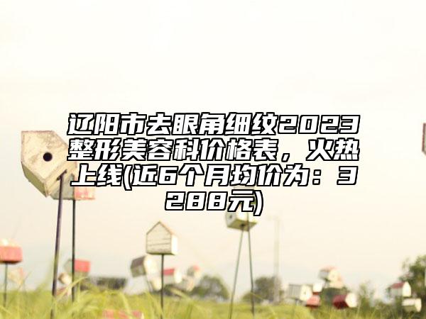 遼陽(yáng)市去眼角細(xì)紋2023整形美容科價(jià)格表，火熱上線(近6個(gè)月均價(jià)為：3288元)