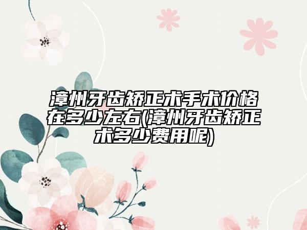 漳州牙齒矯正術(shù)手術(shù)價格在多少左右(漳州牙齒矯正術(shù)多少費用呢)