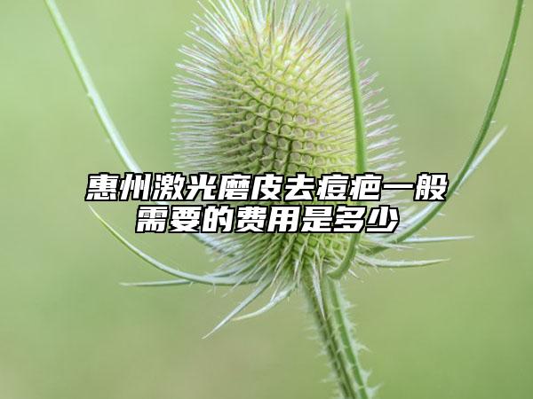 惠州激光磨皮去痘疤一般需要的費(fèi)用是多少