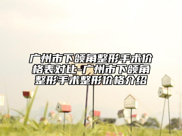 廣州市下頜角整形手術(shù)價格表對比-廣州市下頜角整形手術(shù)整形價格介紹