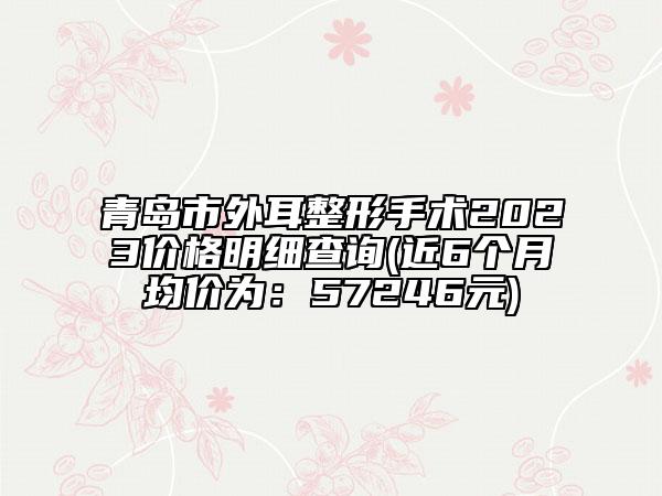 青島市外耳整形手術(shù)2023價格明細(xì)查詢(近6個月均價為：57246元)