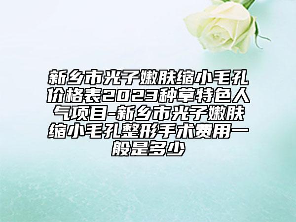 新鄉(xiāng)市光子嫩膚縮小毛孔價格表2023種草特色人氣項目-新鄉(xiāng)市光子嫩膚縮小毛孔整形手術費用一般是多少