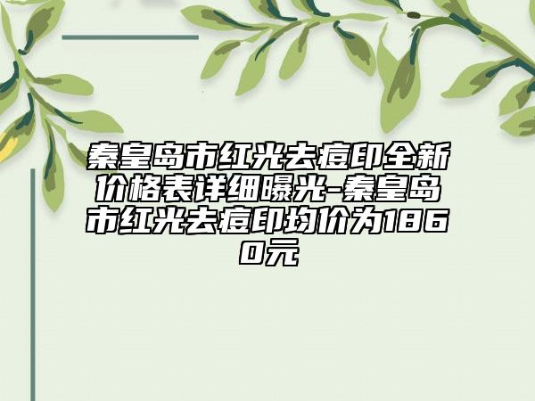 秦皇島市紅光去痘印全新價(jià)格表詳細(xì)曝光-秦皇島市紅光去痘印均價(jià)為1860元