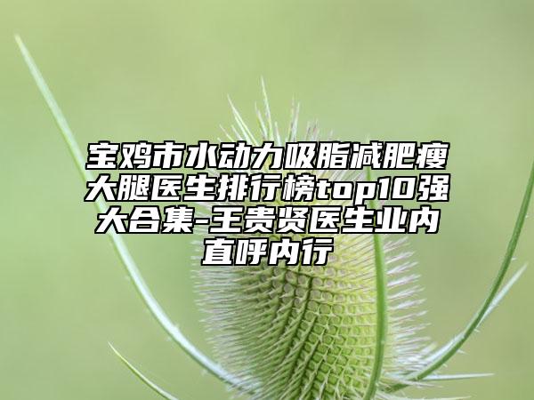 寶雞市水動力吸脂減肥瘦大腿醫(yī)生排行榜top10強大合集-王貴賢醫(yī)生業(yè)內(nèi)直呼內(nèi)行