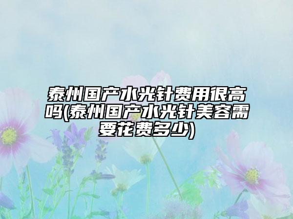 泰州國產(chǎn)水光針費(fèi)用很高嗎(泰州國產(chǎn)水光針美容需要花費(fèi)多少)