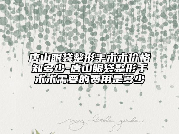 唐山眼袋整形手術(shù)術(shù)價格知多少-唐山眼袋整形手術(shù)術(shù)需要的費用是多少