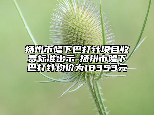 揚(yáng)州市隆下巴打針項(xiàng)目收費(fèi)標(biāo)準(zhǔn)出示-揚(yáng)州市隆下巴打針均價(jià)為18353元