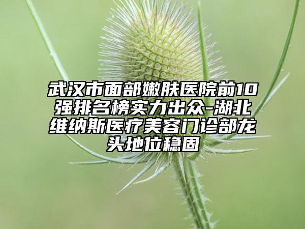 武漢市面部嫩膚醫(yī)院前10強(qiáng)排名榜實(shí)力出眾-湖北維納斯醫(yī)療美容門診部龍頭地位穩(wěn)固