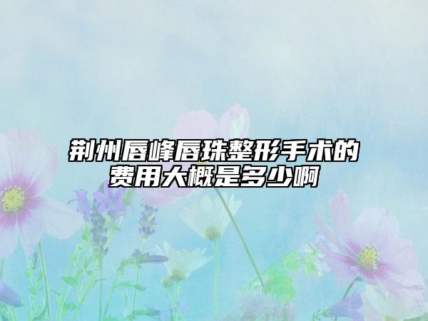 荊州唇峰唇珠整形手術(shù)的費用大概是多少啊