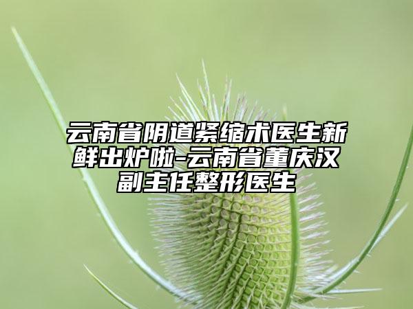 云南省陰道緊縮術(shù)醫(yī)生新鮮出爐啦-云南省董慶漢副主任整形醫(yī)生