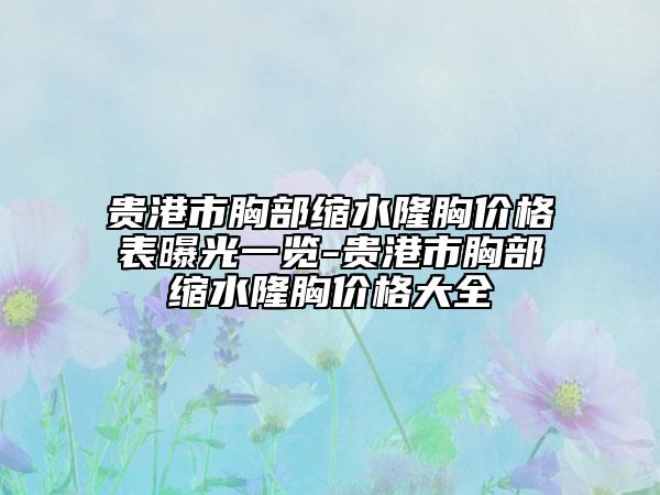 貴港市胸部縮水隆胸價(jià)格表曝光一覽-貴港市胸部縮水隆胸價(jià)格大全