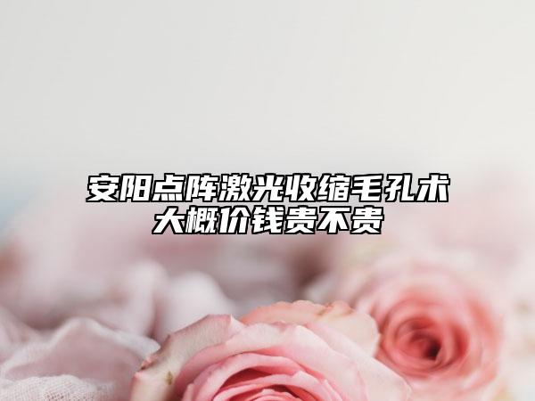 安陽點(diǎn)陣激光收縮毛孔術(shù)大概價(jià)錢貴不貴