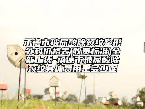 承德市玻尿酸除頸紋整形外科價格表(收費標準)全新上線-承德市玻尿酸除頸紋具體費用是多少呢