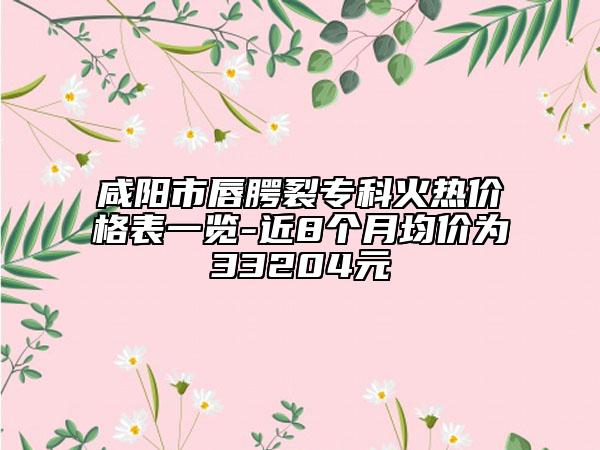 咸陽(yáng)市唇腭裂專科火熱價(jià)格表一覽-近8個(gè)月均價(jià)為33204元