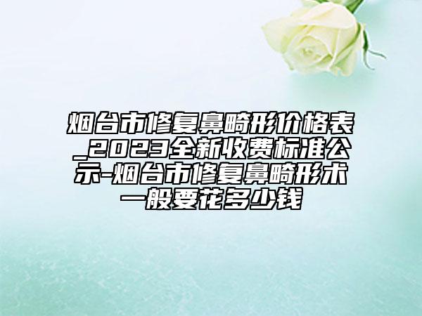 煙臺(tái)市修復(fù)鼻畸形價(jià)格表_2023全新收費(fèi)標(biāo)準(zhǔn)公示-煙臺(tái)市修復(fù)鼻畸形術(shù)一般要花多少錢