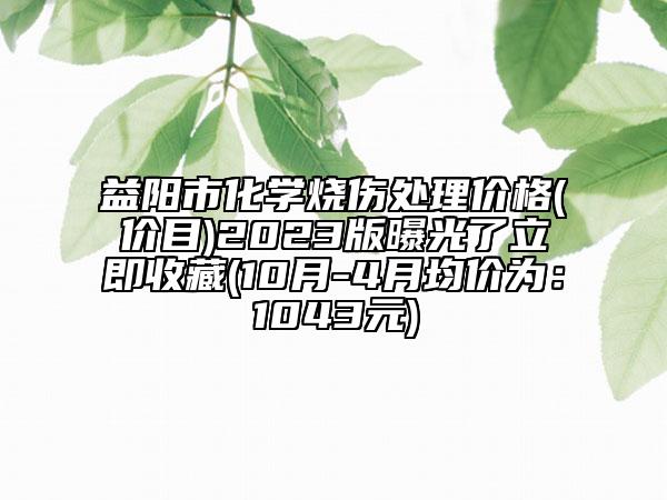 益陽市化學(xué)燒傷處理價格(價目)2023版曝光了立即收藏(10月-4月均價為：1043元)