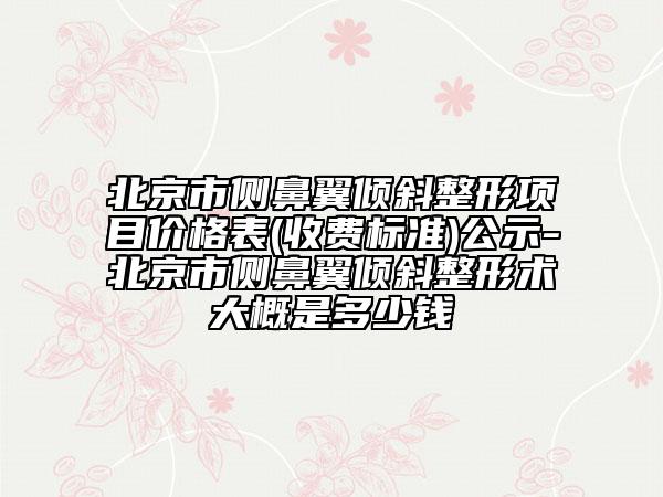北京市側(cè)鼻翼傾斜整形項(xiàng)目?jī)r(jià)格表(收費(fèi)標(biāo)準(zhǔn))公示-北京市側(cè)鼻翼傾斜整形術(shù)大概是多少錢
