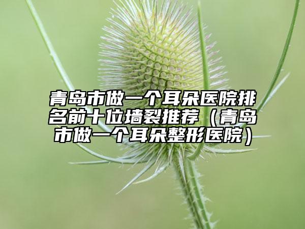 青島市做一個耳朵醫(yī)院排名前十位墻裂推薦（青島市做一個耳朵整形醫(yī)院）