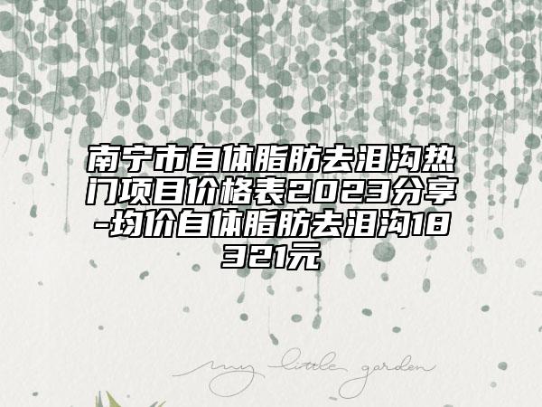 南寧市自體脂肪去淚溝熱門項(xiàng)目價(jià)格表2023分享-均價(jià)自體脂肪去淚溝18321元
