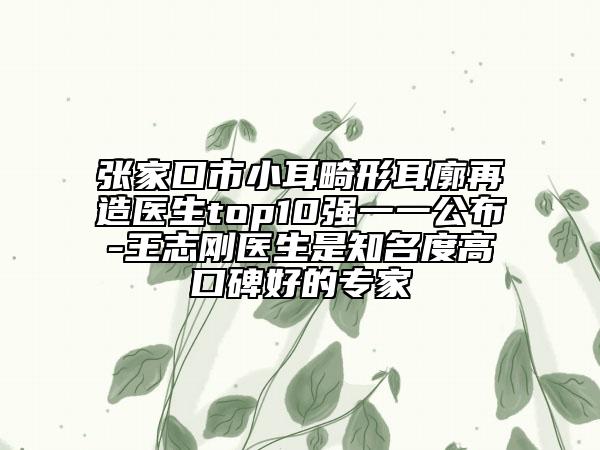 張家口市小耳畸形耳廓再造醫(yī)生top10強(qiáng)一一公布-王志剛醫(yī)生是知名度高口碑好的專(zhuān)家