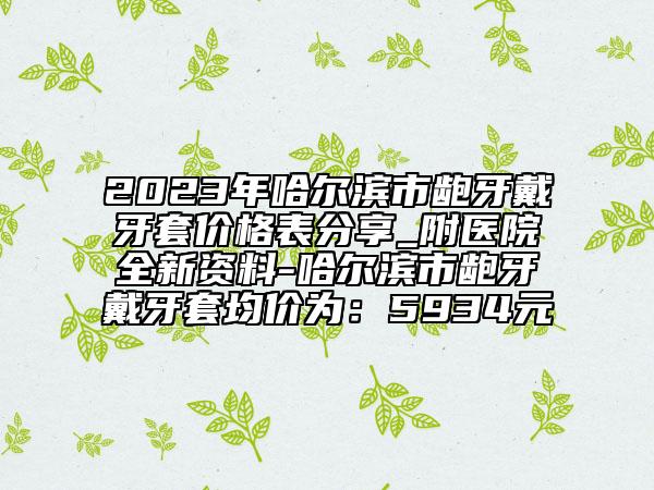 2023年哈爾濱市齙牙戴牙套價(jià)格表分享_附醫(yī)院全新資料-哈爾濱市齙牙戴牙套均價(jià)為：5934元