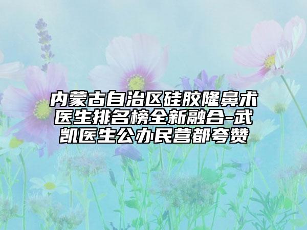 內(nèi)蒙古自治區(qū)硅膠隆鼻術(shù)醫(yī)生排名榜全新融合-武凱醫(yī)生公辦民營都夸贊