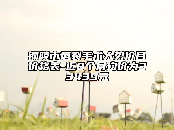 銅陵市唇裂手術(shù)大勢價目價格表-近8個月均價為33439元