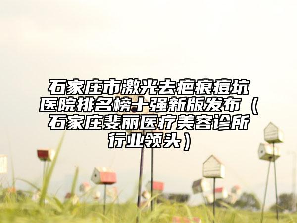 石家莊市激光去疤痕痘坑醫(yī)院排名榜十強(qiáng)新版發(fā)布（石家莊斐麗醫(yī)療美容診所行業(yè)領(lǐng)頭）