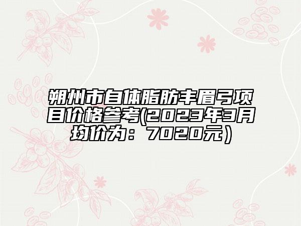 朔州市自體脂肪豐眉弓項(xiàng)目?jī)r(jià)格參考(2023年3月均價(jià)為：7020元）