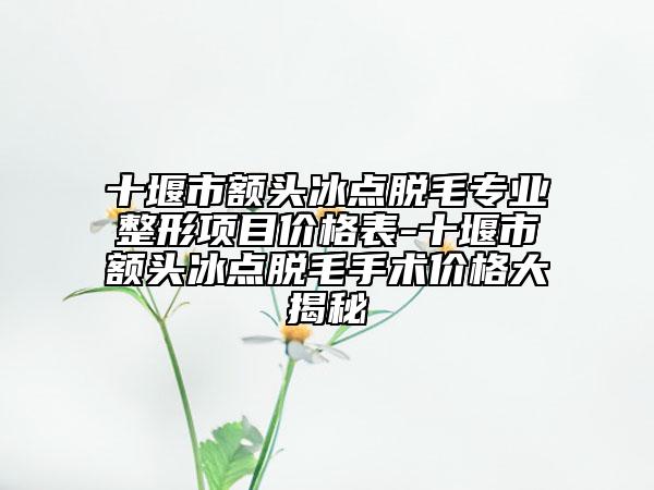 十堰市額頭冰點脫毛專業(yè)整形項目價格表-十堰市額頭冰點脫毛手術(shù)價格大揭秘