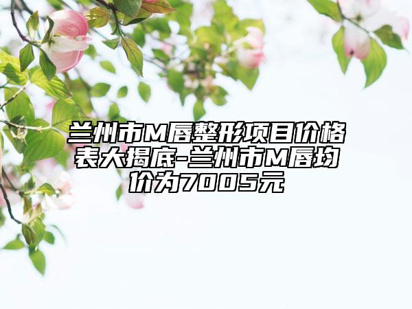 蘭州市M唇整形項目價格表大揭底-蘭州市M唇均價為7005元
