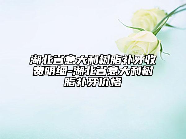 湖北省意大利樹脂補(bǔ)牙收費(fèi)明細(xì)-湖北省意大利樹脂補(bǔ)牙價格