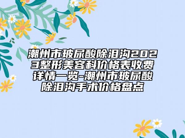 潮州市玻尿酸除淚溝2023整形美容科價格表收費詳情一覽-潮州市玻尿酸除淚溝手術價格盤點